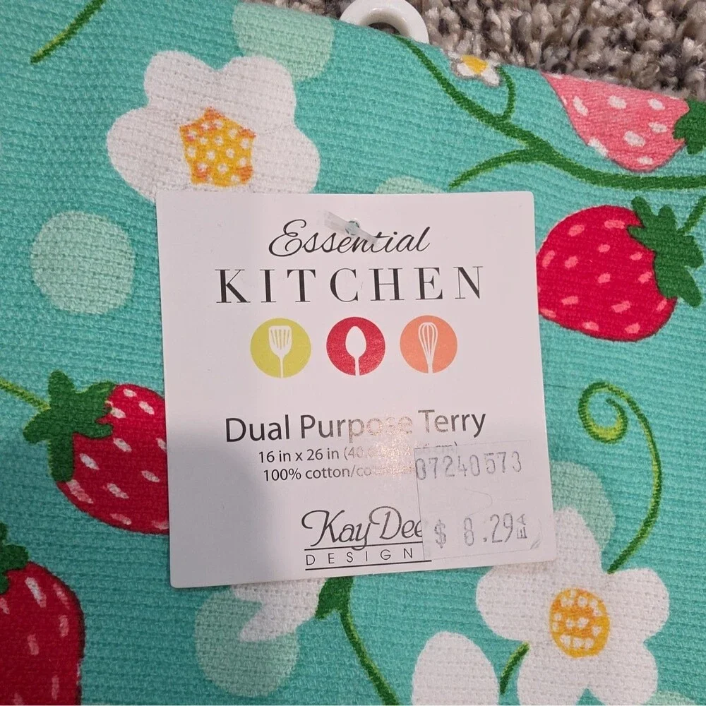 Kay Dee Designs Lisa Audit Set of 3 Cotton Kitchen Towels Bee Rooster Strawberry